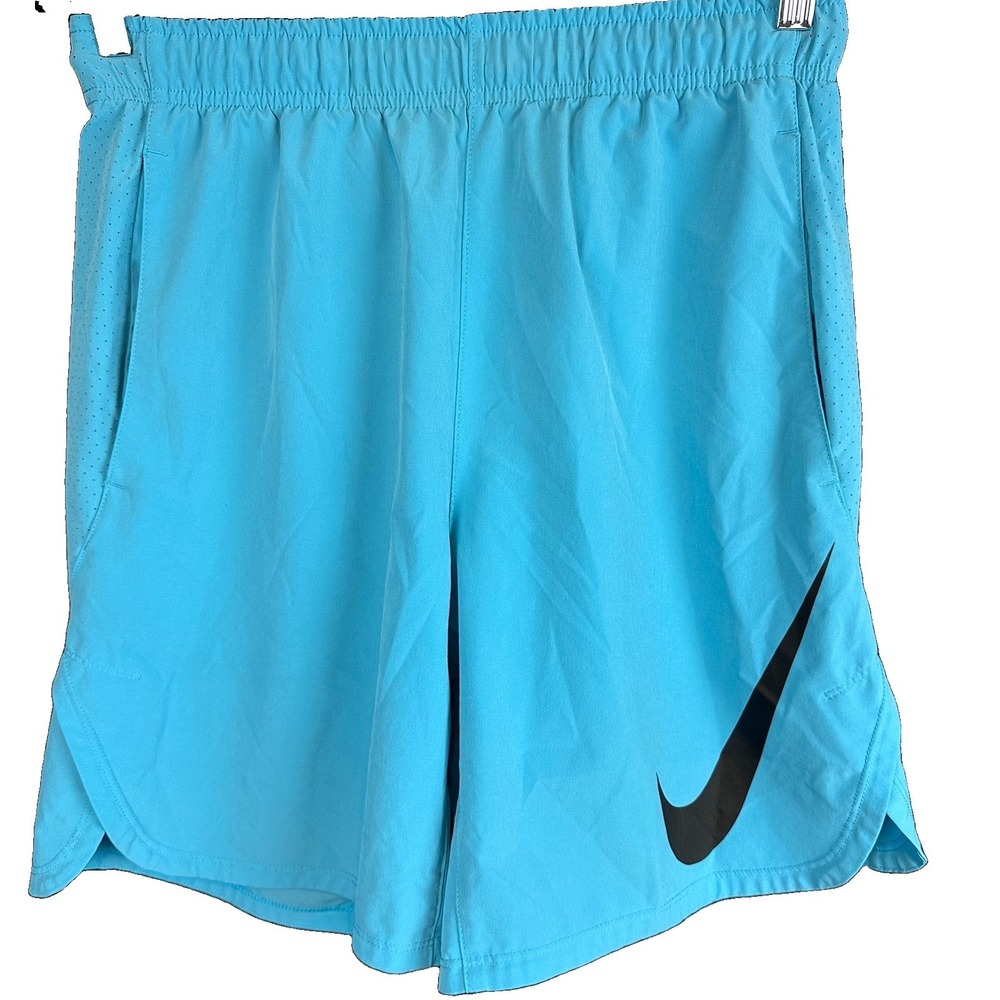 Nike Teal Dri-Fit shorts Men's M Drawstring Elastic Waist LG Swoosh Athletic